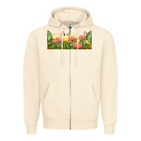 Sandshell flamingos with sunset Zipper Hoodie - TumblerDesignByShophia