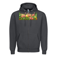 Smoke flamingos with sunset Zipper Hoodie - TumblerDesignByShophia