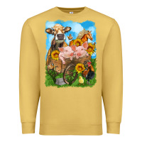 Antique Gold farm animals wagon olivia Premium Sweatshirt - OliviaCreatesArt