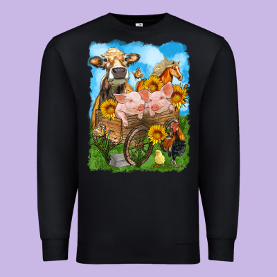 Farm Animals Wagon Olivia Premium Sweatshirt Designed By Oliviacreatesart