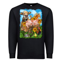 Black farm animals wagon olivia Premium Sweatshirt - OliviaCreatesArt