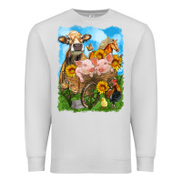 Dove Grey farm animals wagon olivia Premium Sweatshirt - OliviaCreatesArt