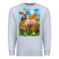 Heather Grey farm animals wagon olivia Premium Sweatshirt - OliviaCreatesArt