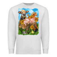 Oatmeal Heather farm animals wagon olivia Premium Sweatshirt - OliviaCreatesArt