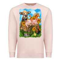 Pale Pink farm animals wagon olivia Premium Sweatshirt - OliviaCreatesArt