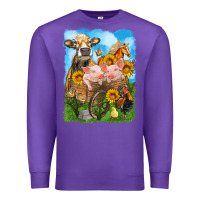 Purple farm animals wagon olivia Premium Sweatshirt - OliviaCreatesArt