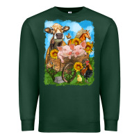 Sports Green farm animals wagon olivia Premium Sweatshirt - OliviaCreatesArt