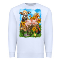 White farm animals wagon olivia Premium Sweatshirt - OliviaCreatesArt