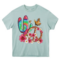 Arona cactus peace sign flowers and butterflys Heavy Core Tee - Artiststas