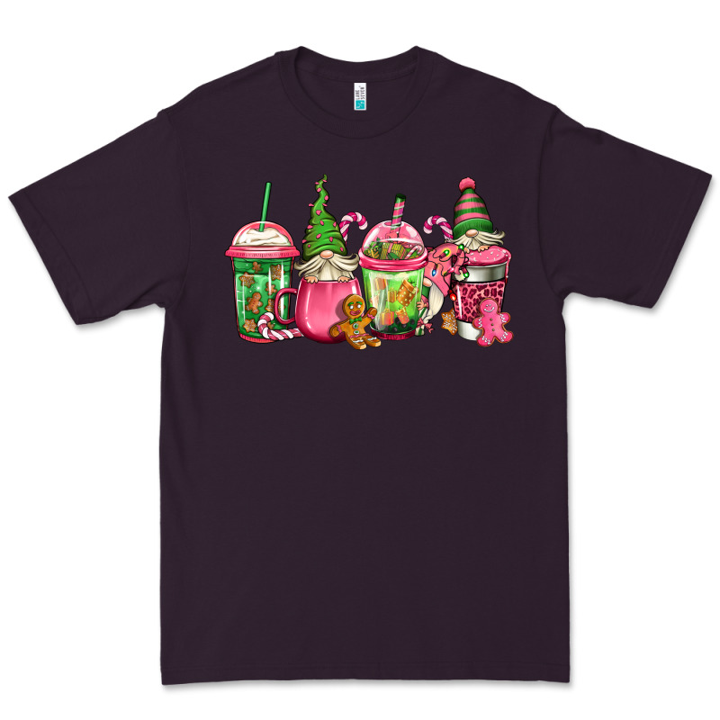 Pink Christmas Gnomes Coffee Cups Premium Tee by Jasminsmagicworld | Teevron