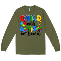 Army Green child with autism on board Long Sleeve Tee - Artiststas