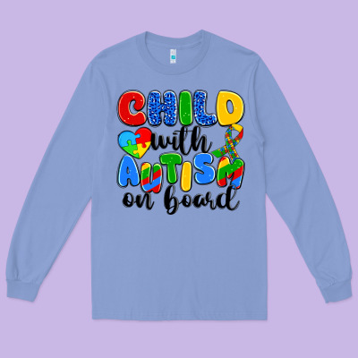 Child With Autism On Board Long Sleeve Tee Designed By Artiststas