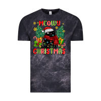 Cloud Black meowy christmas black cat Vintage Tee - MaliasSmallBusiness