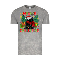 Cloud Rock meowy christmas black cat Vintage Tee - MaliasSmallBusiness