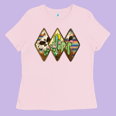 Cactus Serape Cowhide Ladies Tee Designed By Jahusdesignshop