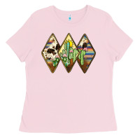 Bubblegum Pink cactus serape cowhide Ladies Tee - JahusDesignShop