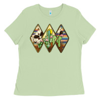 Matcha cactus serape cowhide Ladies Tee - JahusDesignShop