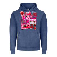 Vintage Denim valentines day cassette Vintage Hoodie - NancyCooperArtShop