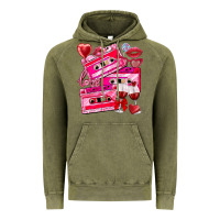 Vintage Olive valentines day cassette Vintage Hoodie - NancyCooperArtShop