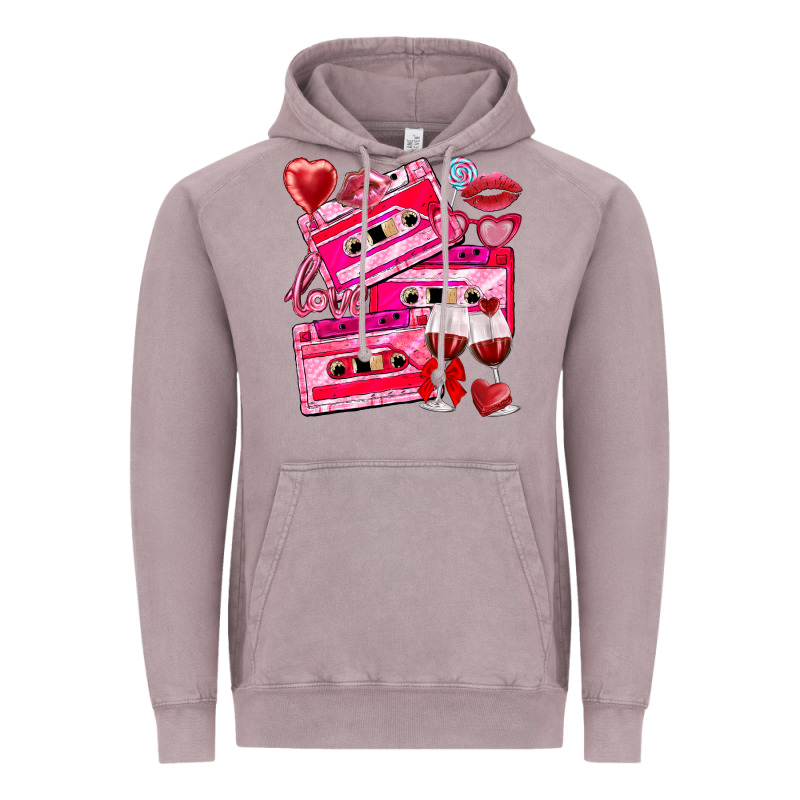 Valentines Day Cassette Vintage Hoodie by NancyCooperArtShop | Teevron
