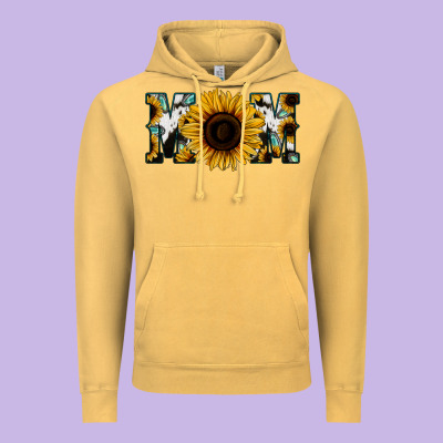 Sunflower Cowhide Mom Vintage Hoodie Designed By Jasminsmagicworld