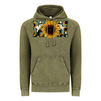 Vintage Olive Sunflower Cowhide Mom Vintage Hoodie - Jasminsmagicworld