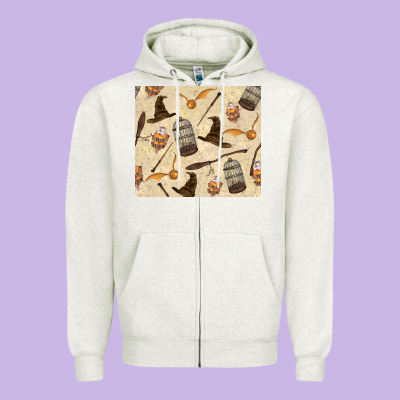 Wizard Items Zipper Hoodie Designed By Tumblerdesignbyshophia