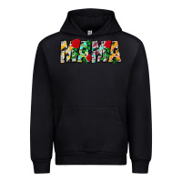 Black floral animal print mama Urban Hoodie - CowhideDigitalArt