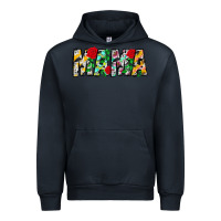 Navy floral animal print mama Urban Hoodie - CowhideDigitalArt