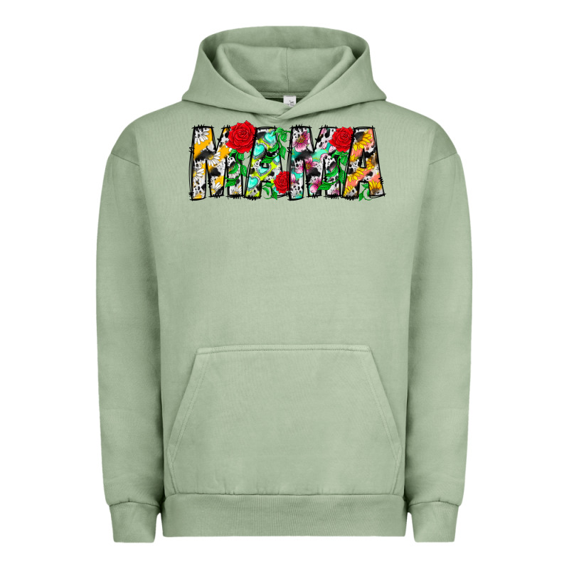 Floral Animal Print Mama Urban Hoodie by CowhideDigitalArt | Teevron
