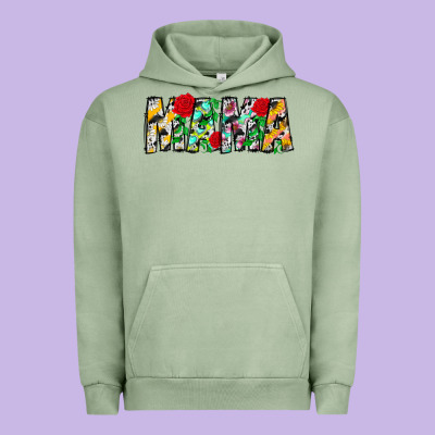 Floral Animal Print Mama Urban Hoodie Designed By Cowhidedigitalart
