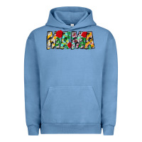 Pigment Pebble Blue floral animal print mama Urban Hoodie - CowhideDigitalArt