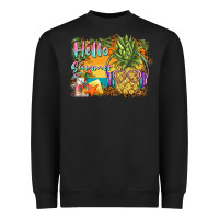Black hello summer pineapple Heavyweight Sweatshirt - BarkalooDesign