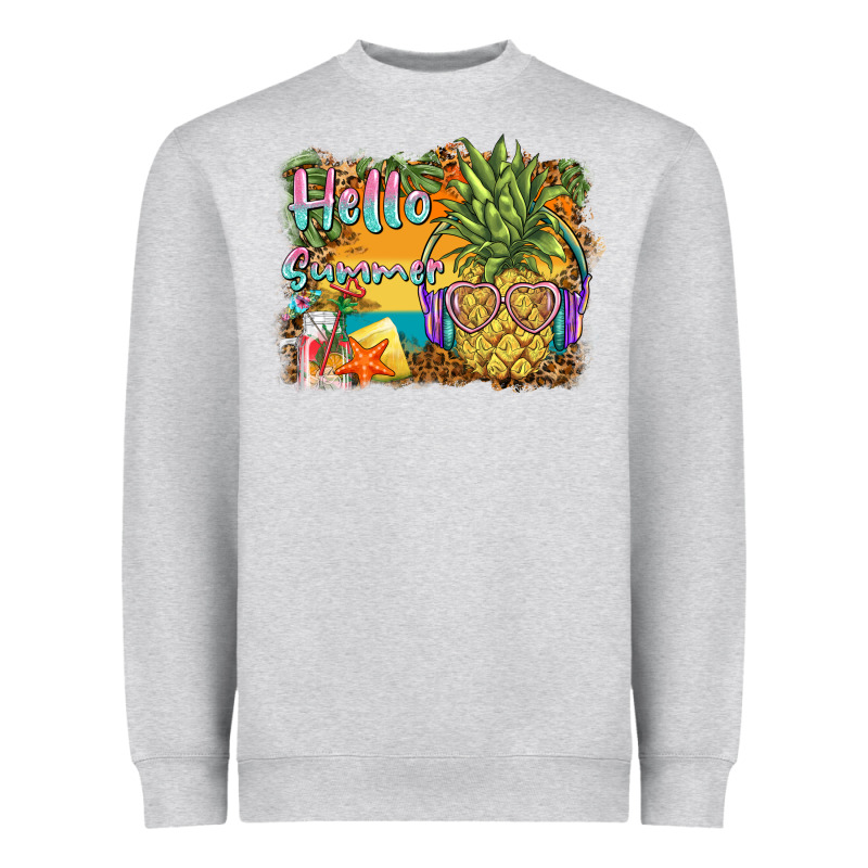 Hello Summer Pineapple Heavyweight Sweatshirt by BarkalooDesign | Teevron
