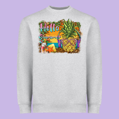 Hello Summer Pineapple Heavyweight Sweatshirt Designed By Barkaloodesign