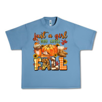 Pebble Blue just a girl who loves fall Urban Heavy Tee - MaliasSmallBusiness