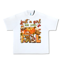 White just a girl who loves fall Urban Heavy Tee - MaliasSmallBusiness