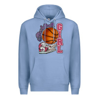 Colony Blue Basketball girl Premium Hoodie - HowdyJamesFarm