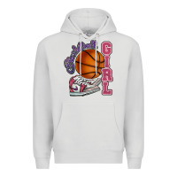 Dove Grey Basketball girl Premium Hoodie - HowdyJamesFarm