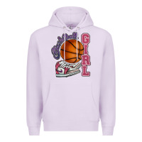 Lilac Basketball girl Premium Hoodie - HowdyJamesFarm