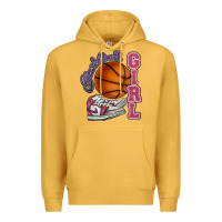 Mustard Basketball girl Premium Hoodie - HowdyJamesFarm