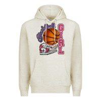 Oatmeal Heather Basketball girl Premium Hoodie - HowdyJamesFarm