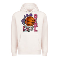 Pale Pink Basketball girl Premium Hoodie - HowdyJamesFarm