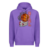 Purple Basketball girl Premium Hoodie - HowdyJamesFarm