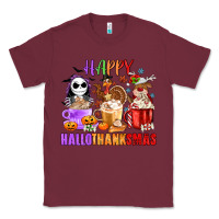 Burgundy happy hallothanksmas Classic Tee - MaliasSmallBusiness