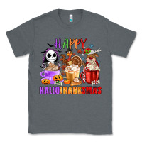 Charcoal Heather happy hallothanksmas Classic Tee - MaliasSmallBusiness