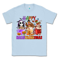 Dusty Blue happy hallothanksmas Classic Tee - MaliasSmallBusiness