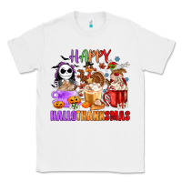 White happy hallothanksmas Classic Tee - MaliasSmallBusiness