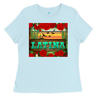 Baby Blue latina tumbler Ladies Tee - BundleAndBundleShop