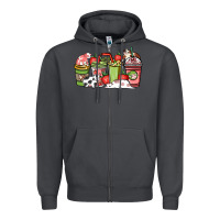 Cow And Strawberry Coffee Cups Zipper Hoodie | Teevron
